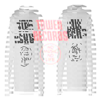 タワーレコード 音楽 レトロ ヴィンテージ 生活 長袖Tシャツ - Kawaiitshirt