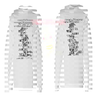 ターミネーターt-800ヘッドレトロサイボーグゲーマークラシックsf。 長袖Tシャツ - Kawaiitshirt