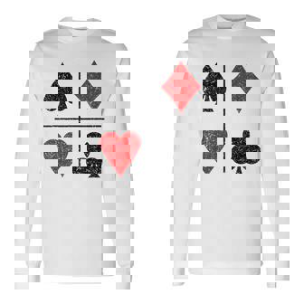 ダイヤモンド スペード ハーツ クラブ トランプスーツ ポーカー 長袖Tシャツ - Kawaiitshirt