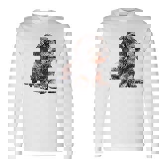 ダックスフンド ワイヤーヘア 長袖Tシャツ - Kawaiitshirt