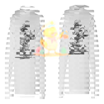 ダックビーイング・ア・オイラー、キュートなデザイン。 長袖Tシャツ - Kawaiitshirt