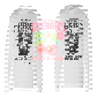 チェリーファーマーズマーケット フレッシュピックチェリー チェリー好き 長袖Tシャツ - Kawaiitshirt