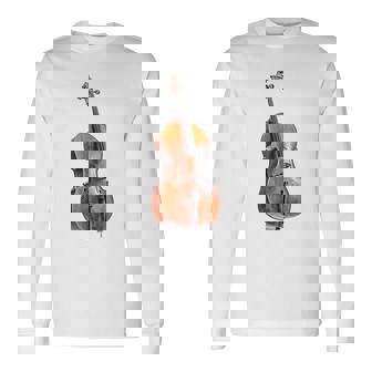 チェロ 楽器 モチーフ アート チェロ 長袖Tシャツ - Kawaiitshirt