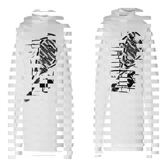 テニスラケット ボール シルエット 面白い スポーツ選手 コーチファン 長袖Tシャツ - Kawaiitshirt