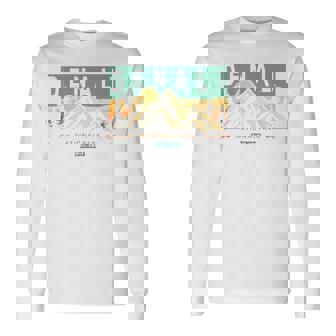 デナリ国立公園 山 自然 レトロ 夕日 ヴィンテージ 長袖Tシャツ - Kawaiitshirt