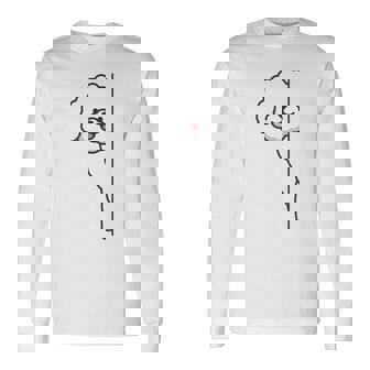 トイプードル 白 隠す 可愛い おもしろ シンプル イラスト 長袖tシャツ 長袖Tシャツ - Kawaiitshirt