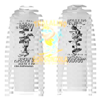 トララリーノ・ゴルゴンゾーラ – トララレロチーズミッションのスキーシャーク。 長袖tシャツ 長袖Tシャツ - Kawaiitshirt