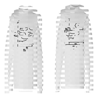 トリックアート うさぎとカモ 兎と鴨 おもしろデザイン だまし絵 兎 鴨 グラフ 長袖Tシャツ - Kawaiitshirt