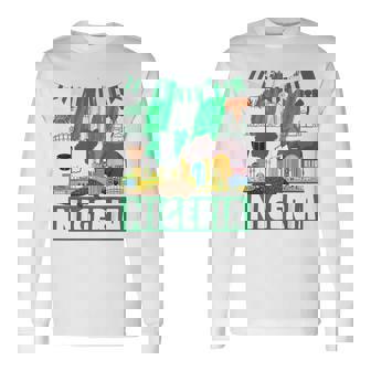 ナイジェリアの服のアイデア キッズ&ノベルティ ナイジェリア国旗 長袖Tシャツ - Kawaiitshirt