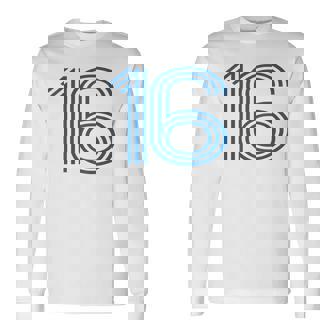 ナンバー16シャツ レトロユニフォーム ヨーロッパスタイル バックプリントジャージ 長袖Tシャツ - Kawaiitshirt