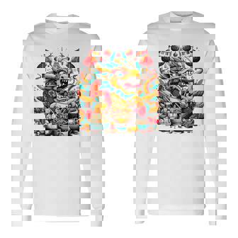 ニューイヤードラゴン ジョイフルドラゴン 旧正月のお祭り 長袖Tシャツ - Kawaiitshirt