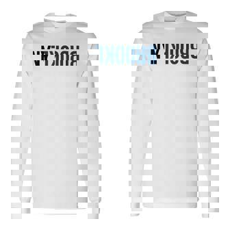 ニューヨークのファンのためのニューヨークブルックリンクリエイティブフリップデザイン 長袖Tシャツ - Kawaiitshirt