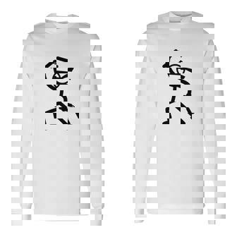 ヌンチャク棒人間クリップアートグラフィック 長袖tシャツ 長袖Tシャツ - Kawaiitshirt