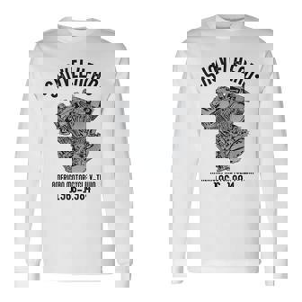 ノベルティ ショベルヘッド オートバイ愛好家 夫 おじいちゃん 長袖Tシャツ - Kawaiitshirt