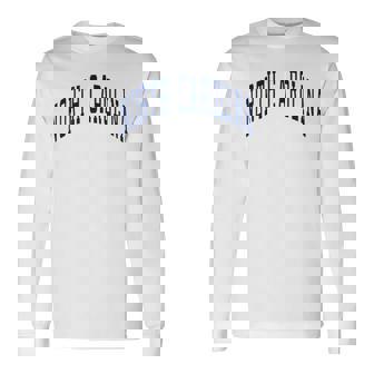 ノースカロライナ代表チームのスタイル ネイビーテキスト 長袖tシャツ 長袖Tシャツ - Kawaiitshirt