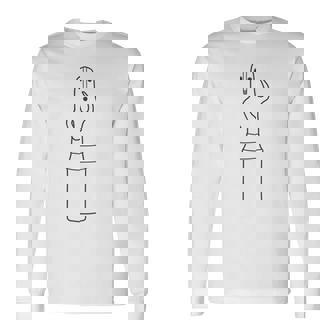 ハニワ 埴輪《モノクロ》【踊る埴輪 男】歴史土器 シンプル かわいい イラスト 長袖tシャツ 長袖Tシャツ - Kawaiitshirt