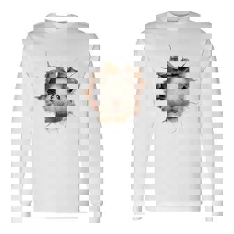 ハムスター アニマルプリント グラフィック ポートレート 顔 ハムスター 長袖Tシャツ - Kawaiitshirt