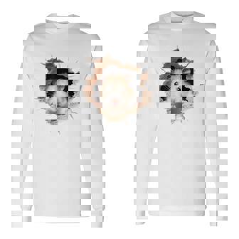 ハムスター アニマル柄 動物園 ポートレート イラスト 顔 ハムスター 長袖Tシャツ - Kawaiitshirt