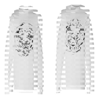 ハロウィンコスチューム ホワイトウルフ ギリシャ神話 バックプリント 長袖Tシャツ - Kawaiitshirt