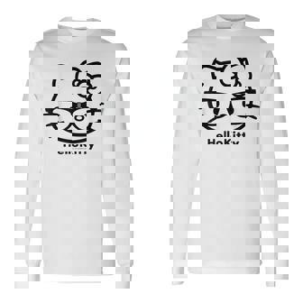 ハローキティ Usデザイン カオ メガネ 長袖Tシャツ - Kawaiitshirt