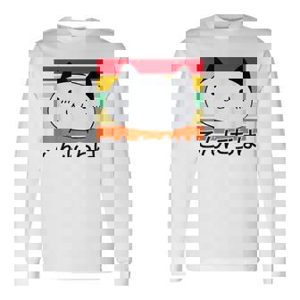 ハローキュートキャット レトロサンセット 長袖Tシャツ - Kawaiitshirt