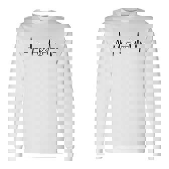 ハートビート Ecg オフィシャル 結婚式 司会者 結婚 長袖Tシャツ - Kawaiitshirt