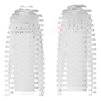 ハートビート 猫好き ねこ好き ネコ好き ハートビート猫 後ろ姿 猫の飼い主 おもしろ 可愛い ネコ 猫 ねこ 長袖tシャツ 長袖Tシャツ - Kawaiitshirt