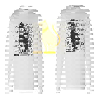 バステット 古代エジプトの猫 神 ヒエログリフ グラフィックアート愛好家 長袖Tシャツ - Kawaiitshirt