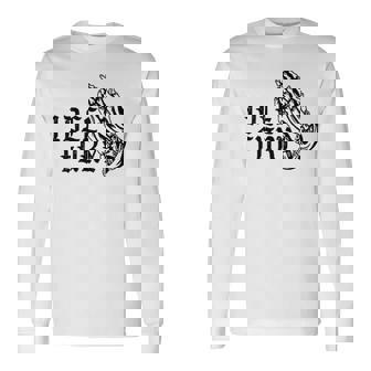 バック プリントを見る Idle Fury Don't Crykeleton Praying 泣かないで 祈る骸骨 長袖Tシャツ - Kawaiitshirt