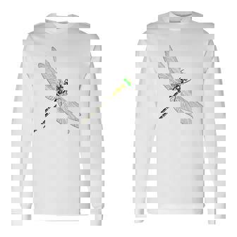 バックプリント鬼蜻蜓おにやんま オニヤンマ アウトドア Bbq キャンプ 虫 長袖Tシャツ - Kawaiitshirt