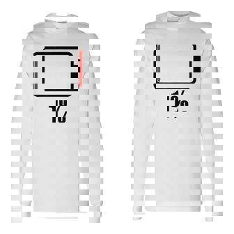 バッテリー1 1残り バッテリー切れtシャツバッテリー低 長袖Tシャツ - Kawaiitshirt