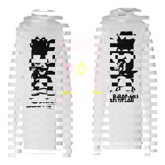 バッドばつ丸 あっかんべー ダークカラー 長袖Tシャツ - Kawaiitshirt