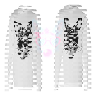 バニーフェイス サングラス付き イースターデー 男の子 男性 子供 長袖Tシャツ - Kawaiitshirt