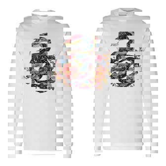 パイソン 蛇 フローラルボール パイソン タトゥーフラワー 蛇好き 長袖Tシャツ - Kawaiitshirt