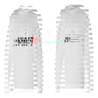 パレスチナと共に立つことは、人類のないガザに立ち向かうこと。 長袖Tシャツ - Kawaiitshirt