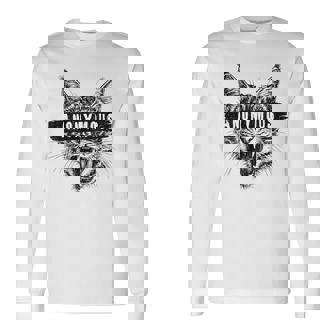 ヒップホップ Y2k Hip Hop Cat ヴィンテージ レトロ エッジの効いたバックプリント ストリートウェア 猫 長袖Tシャツ - Kawaiitshirt