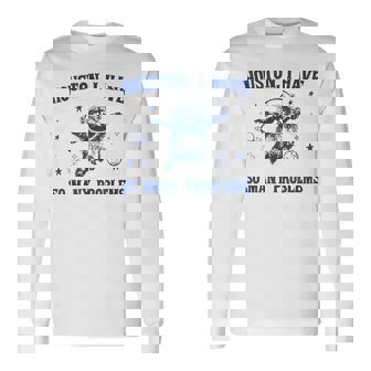 ヒューストン色んな問題を抱えてるおもしろいアライグマ 長袖Tシャツ - Kawaiitshirt