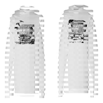 ビンテージ羊の描画 長袖Tシャツ - Kawaiitshirt