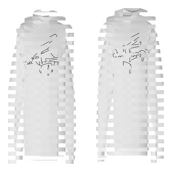 ピアニスト デザイン ワンライン グランドピアノ 長袖Tシャツ - Kawaiitshirt