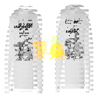 ピザハワイパイナップルピザイートピザ＆パイナップル 長袖Tシャツ - Kawaiitshirt