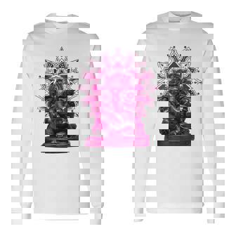 ピンク 象 ヒンドゥー教 ガネーシャ オーナメント 長袖Tシャツ - Kawaiitshirt