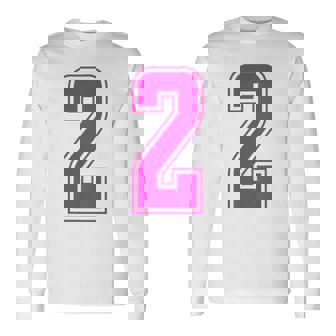 ピンク色背番号 2 チーム短大スポーツピンク色背番号付きユニフォーム 長袖Tシャツ - Kawaiitshirt