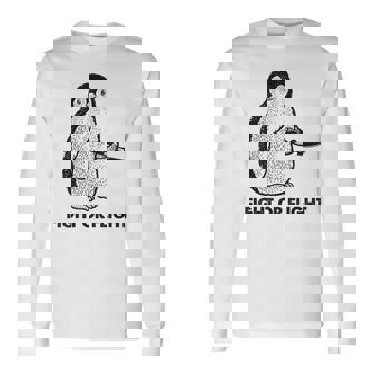 ファイト・オア・フライト・ファニー・ペンギン・パンク 長袖Tシャツ - Kawaiitshirt