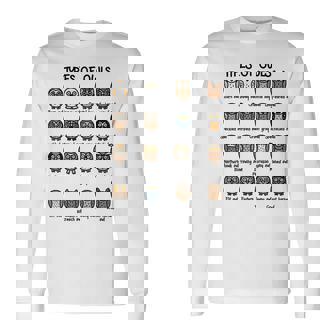 フクロウのコレクションタイプ かわいいフクロウ愛好家向け 長袖Tシャツ - Kawaiitshirt