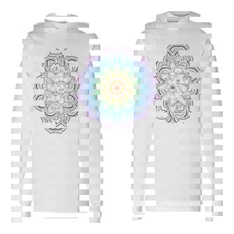 フラワー オブ ライフ フラワー ライト ワーカー スピリチュアル 長袖Tシャツ - Kawaiitshirt
