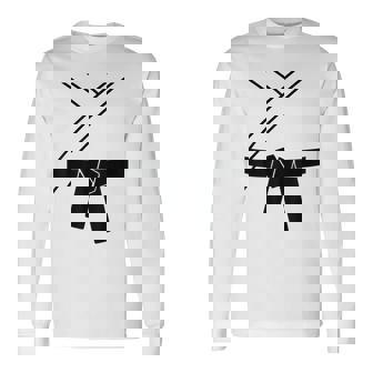 ブラックベルトコスチューム 空手着 柔道 テコンドー カンフー 武道 長袖Tシャツ - Kawaiitshirt