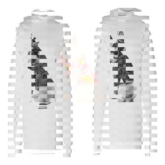 ブルテリア犬 日本龍 タトゥー入り イレズミ 長袖Tシャツ - Kawaiitshirt