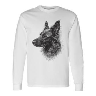 ベルギーシェパード 犬 グラフィック ペットアート ベルギーシェパード 長袖Tシャツ - Kawaiitshirt