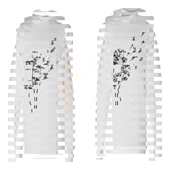 ボストンテリア フラワー フライ タンポポ 面白い 犬好き 犬 お父さん 長袖Tシャツ - Kawaiitshirt