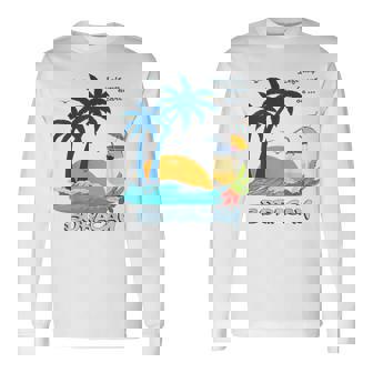 ボラカイ島 ヤシの木 日没 花 フィリピン ビーチ カクテル パラワン島 東南アジア 海鳥 島 贈り物 海 お土産 セブ 長袖Tシャツ - Kawaiitshirt